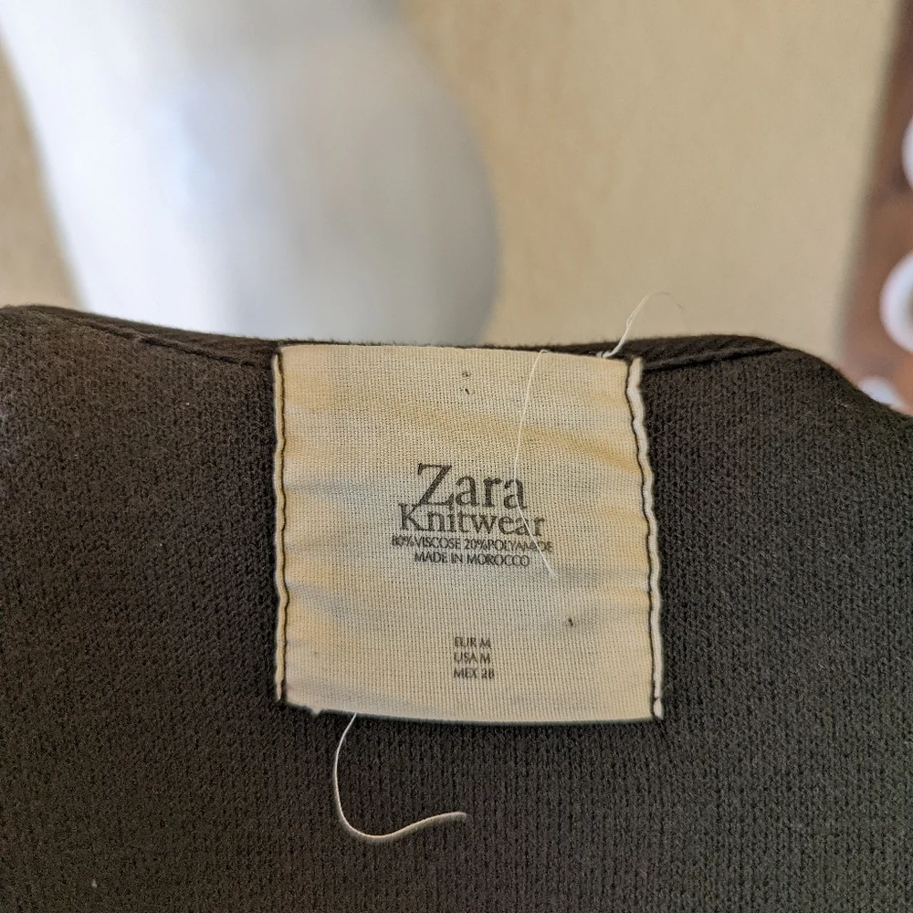 Zara knit double breasted‎ trench coat green size m
